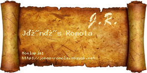 Jónás Romola névjegykártya